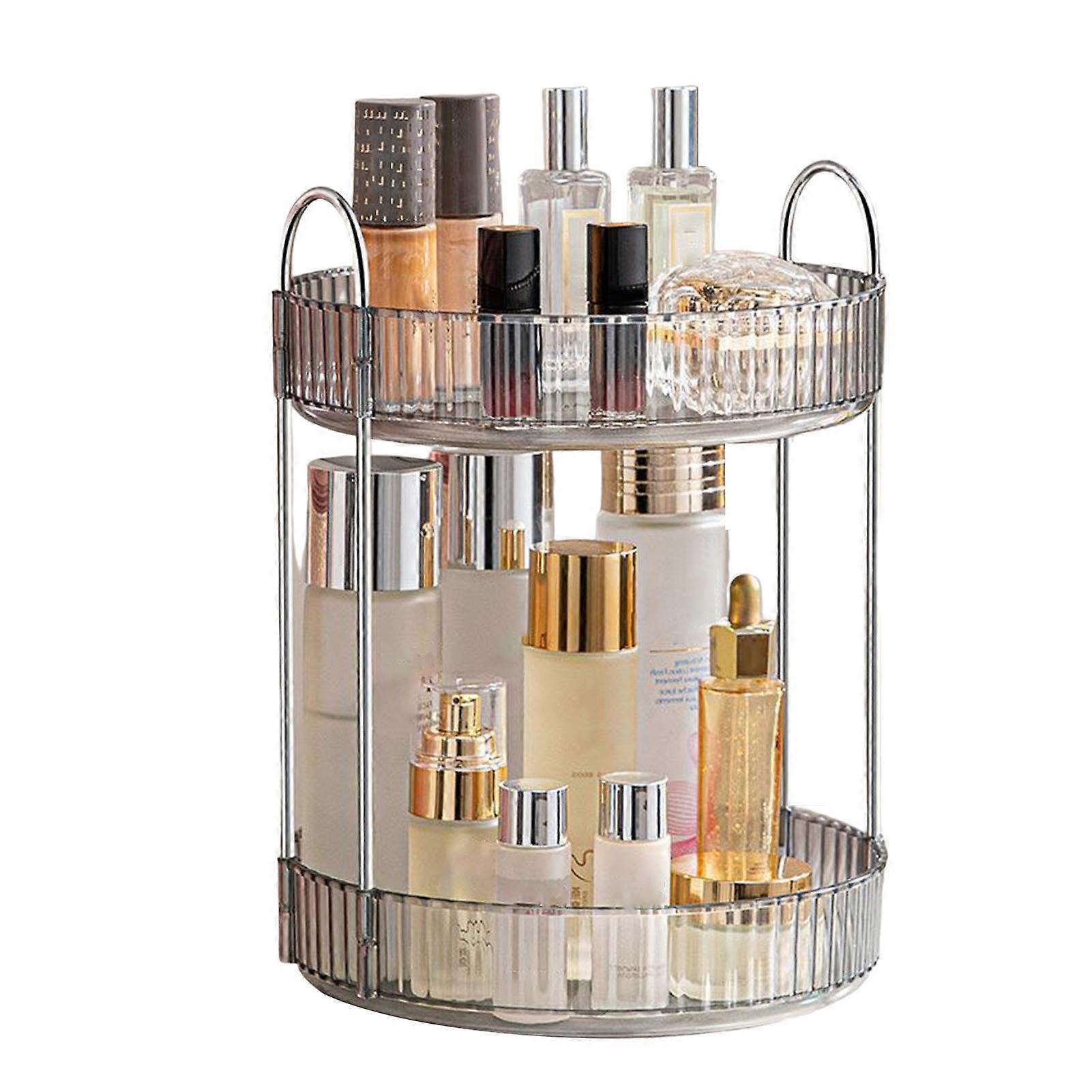 1 Set Rotating Makeup Organizer Light Luxury Convenient 360 Degree Storage Solution for Cosmetics Lipsticks KAESI