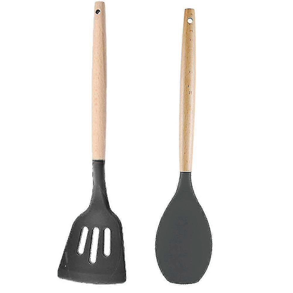 2 Pcs Silicone Cooking Utensils Kitchen Utensil Set, Heat