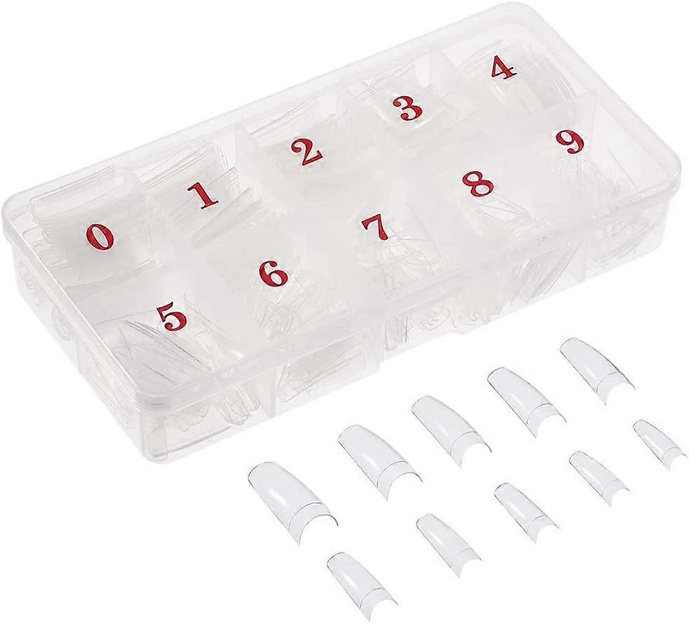 500 Pieces False Nails and Tips Kit (Transparent)