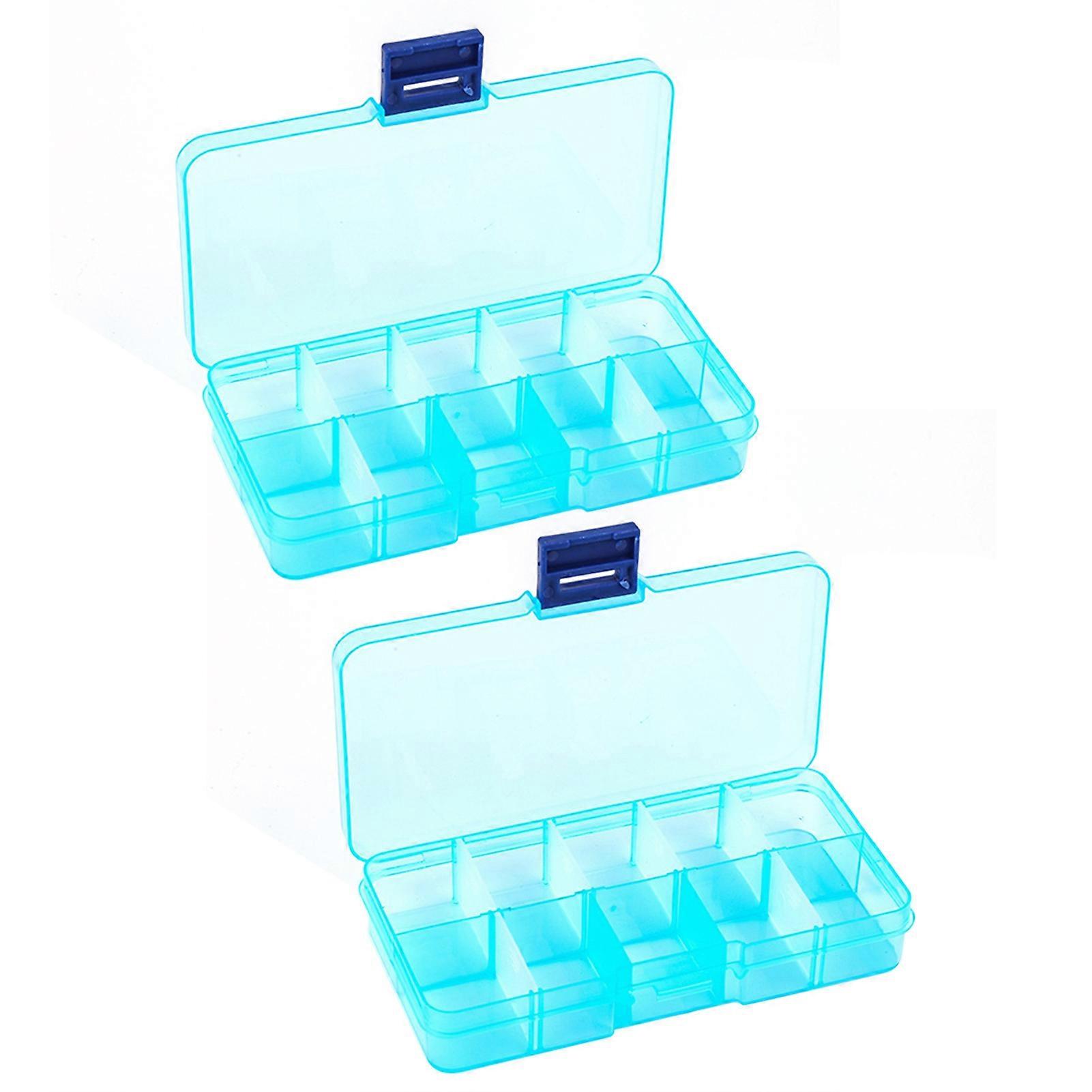 2Pcs/Set Fishing Gear Storage Box Transparent High Capacity Visible 10 Grids Fishing Tackle Boxes for Outdoor KAESI
