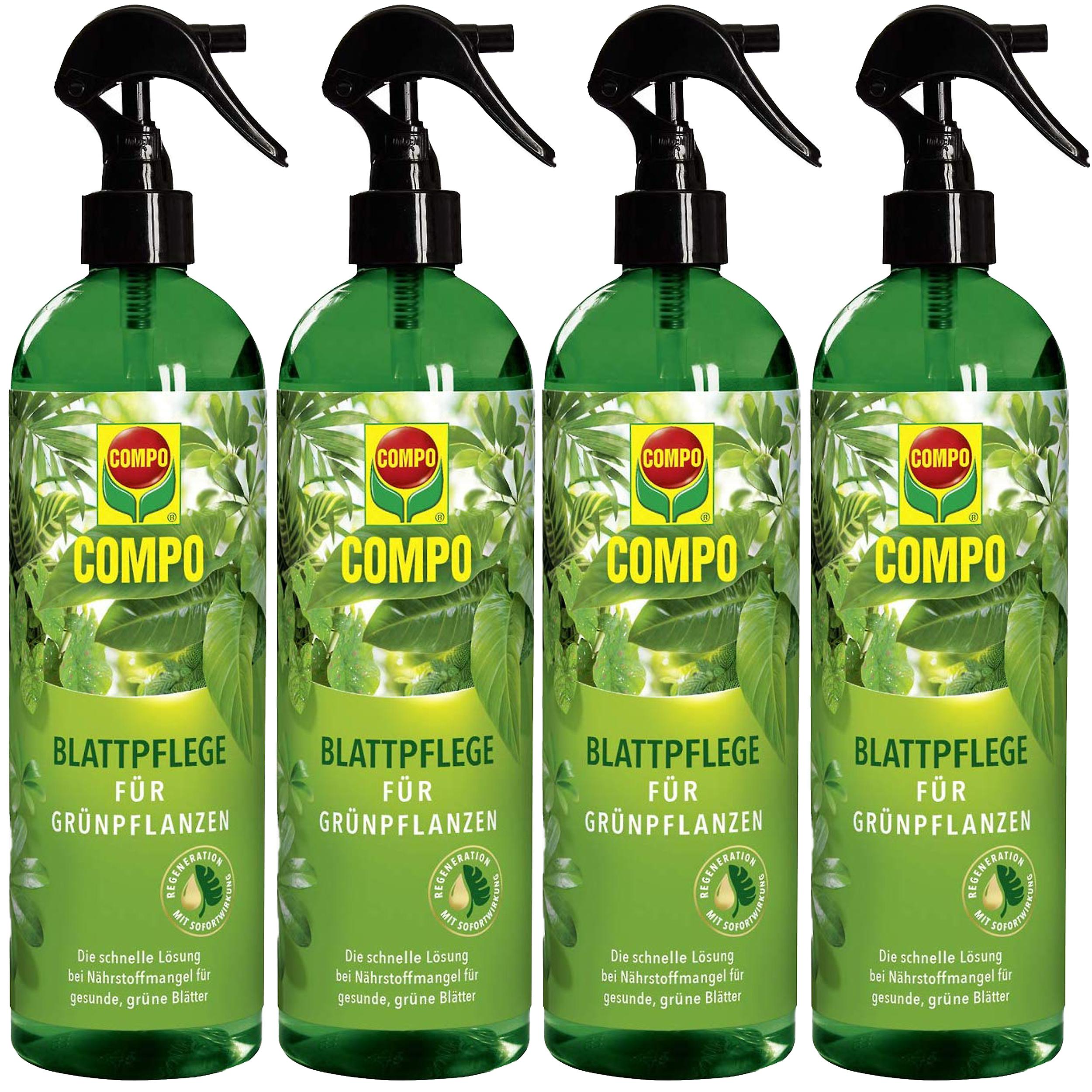 4 x COMPO leaf care for green plants, 500 ml