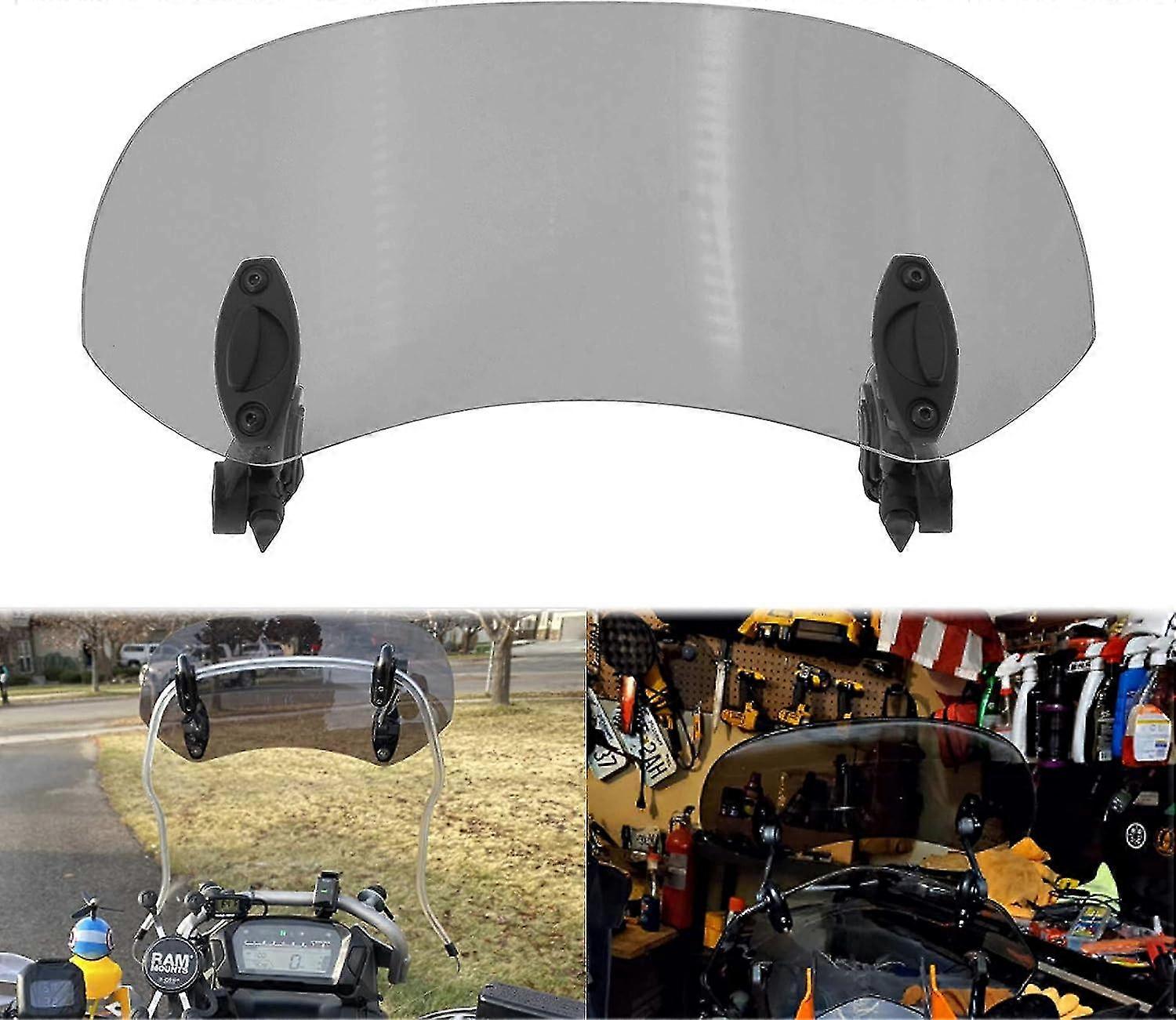 Adjustable Windshield Extension Universal Clip-on Windscreen Fit For Kawasaki Yamaha Ducati Smoke