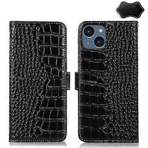 Compatible with Iphone 15 Crocodile Top Layer Cowhide Leather Mobile Phone Case