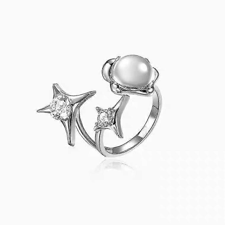 Ring Women Ring Four Pointed Star Gemstone Ring Open Ring