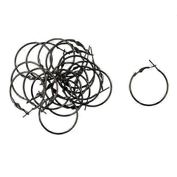 3x20pcs 30mm Round Hoop Loop Leverback Earring Making Findings Metallic Black
