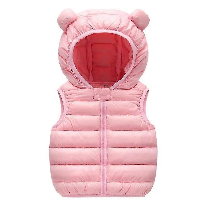 Spädbarn Toddler Down Vest Jackor Vinter Varm Dunväst Jackor För Baby Flickor Ytterkläder Pojkar Hooded Vest Coat Barnkläder