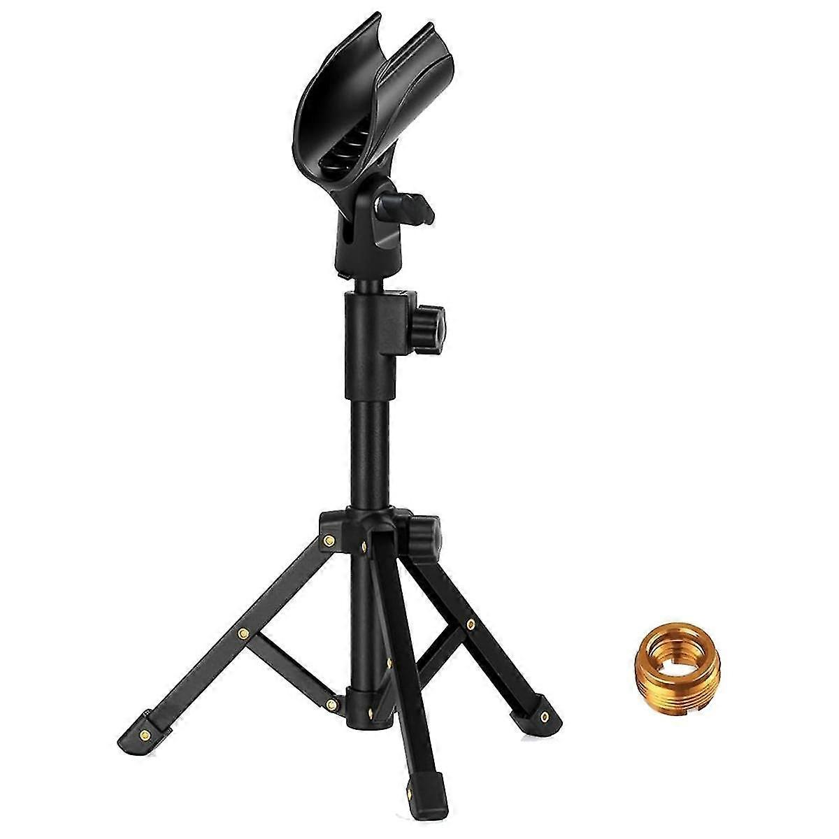 Tabletop Mic Stand, Adjustable Desktop Microphone Stand With 3/8 Inch Threaded For Most Microphone