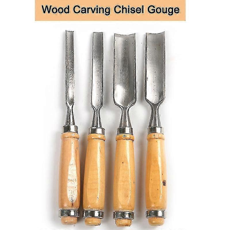 4pcs Ξύλο Σμίλες Σετ Ξυλογλυπτική Gouge Εργαλείο 6/12/18/24mm Ξυλουργική Σμίλες Ξυλογραφία Τέχνη Καλλιτέχνης Ξυλουργός Εργαλεία