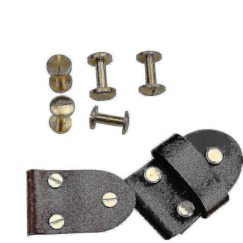 10x Lichtbogen Gürtelschraube Leder Handwerk Chicago Nagel Messing Massive Rivet Stud Head 4-10mm