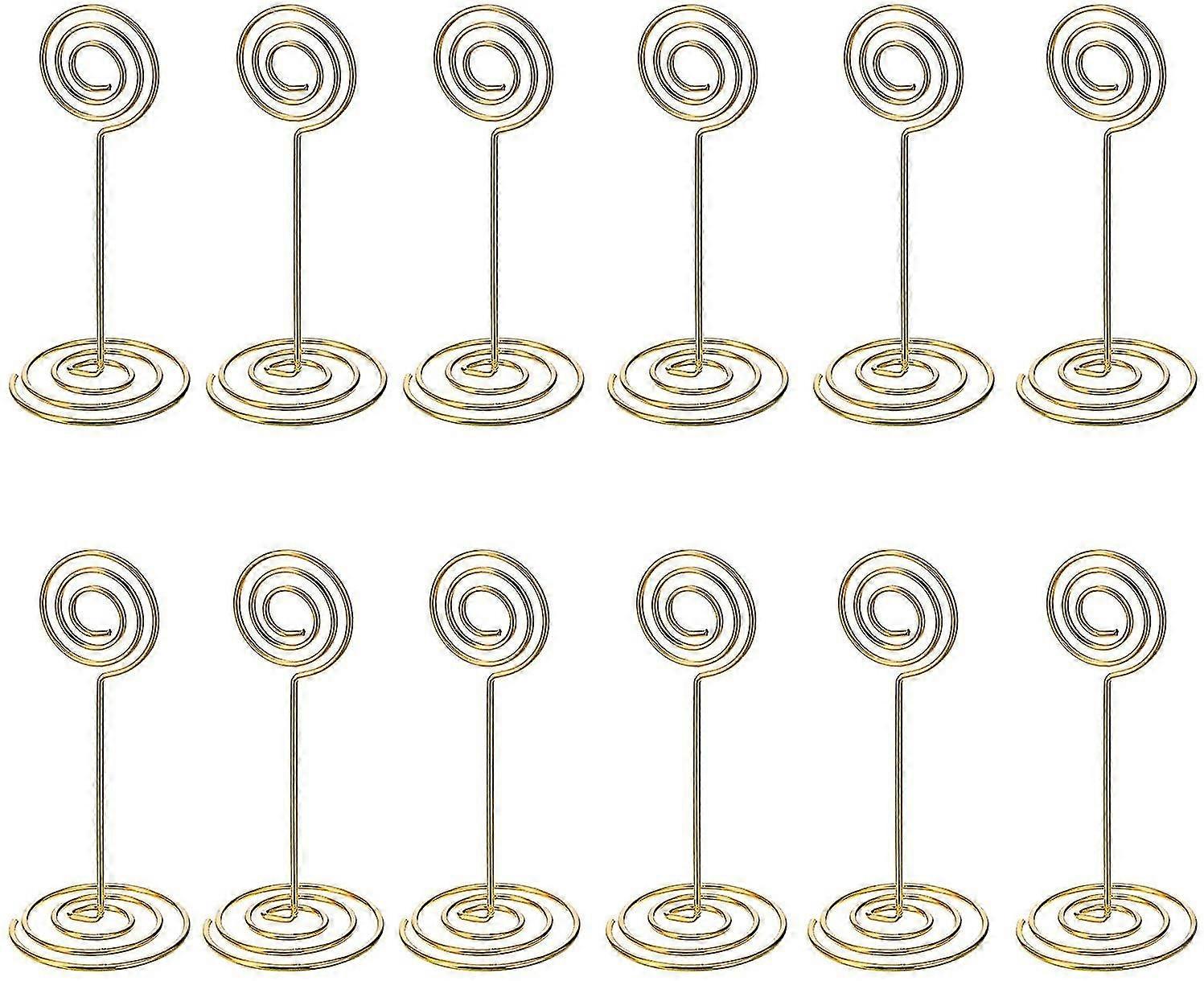 12 Pack Table Number Card Holders Photo Holder Stands Place Paper Menu Clips, Circle Shape