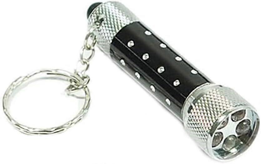 Mini torcia a 5 LED, portachiavi, nera, ultra resistente, molto resistente e utile, professionale e attraente.