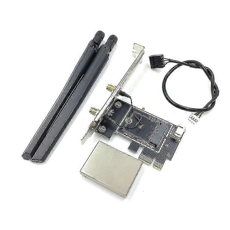 Ngff M2 Wireless Card To Pci-e Pcie Desktop Bluetooth Converter Adapter With 2 Ac Antenna For Intel