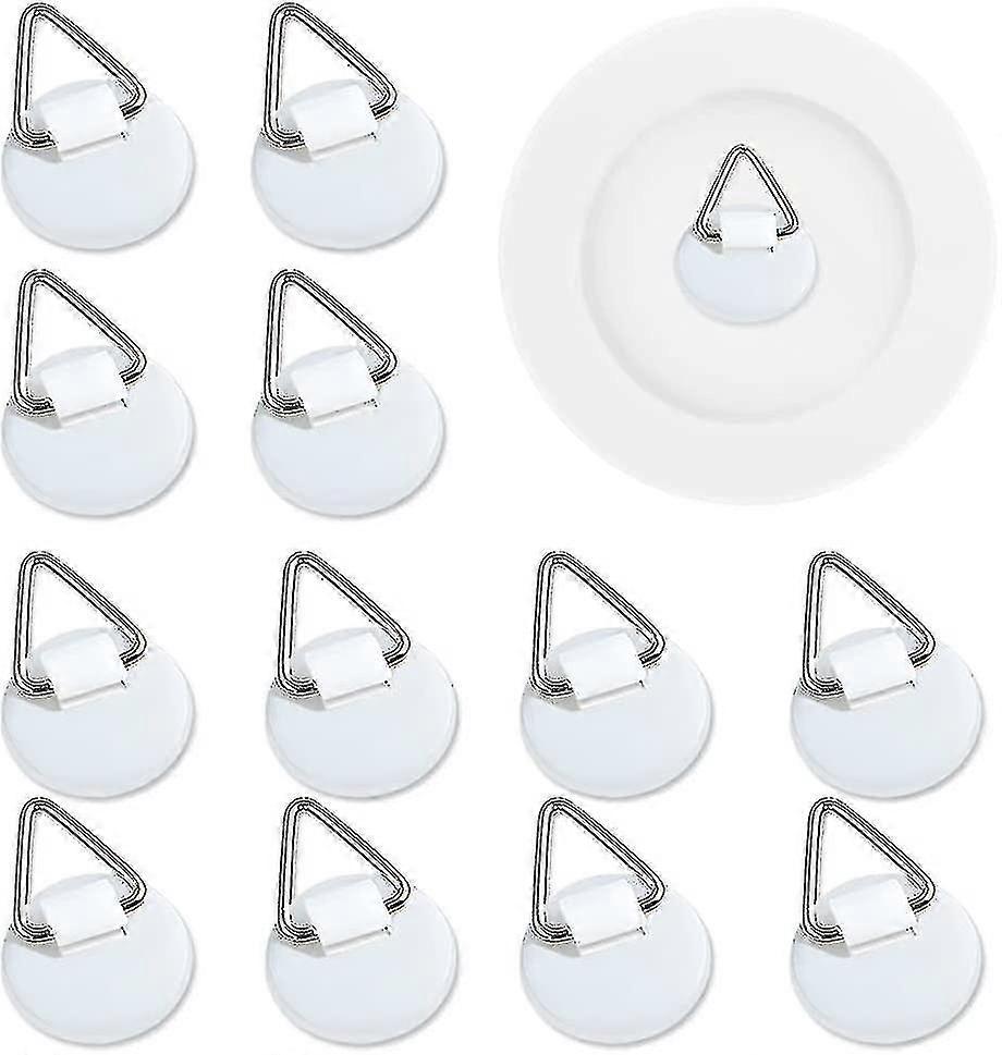50pcs Invisible Adhesive Plate Hanger, Vertical Plate Holders Wall, Adhesive