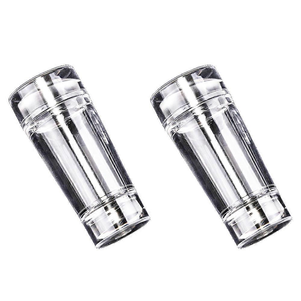 ネイルアートスタンパー、クリアシリコンスタンピングゼリー、透明な目に見えるボディ、DIYネイルデコレーションのための置き間違いなし(2個クリア)