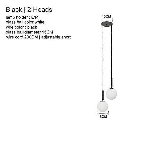 Modern LED Cam Kolye Işık Pirinç Siyah Süt Topu Avizeler Yatak Odası Yemek Merdivenleri Tavan Asılı Lamba Lustres Için Aydınlatma