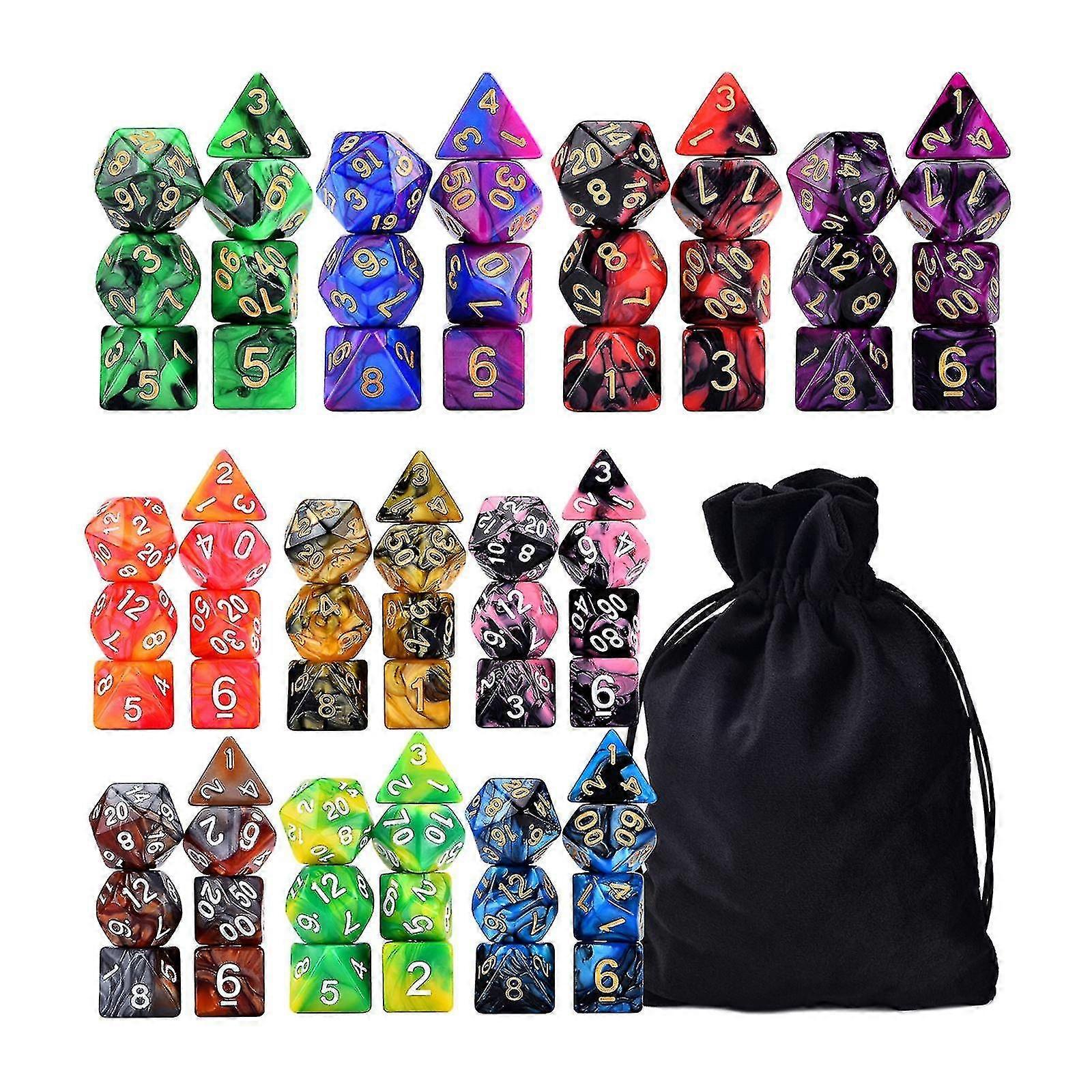70pcs Acrylic Polyhedral Dice Set D4-d20 For Role Playing Dnd Bar Toys-CE
