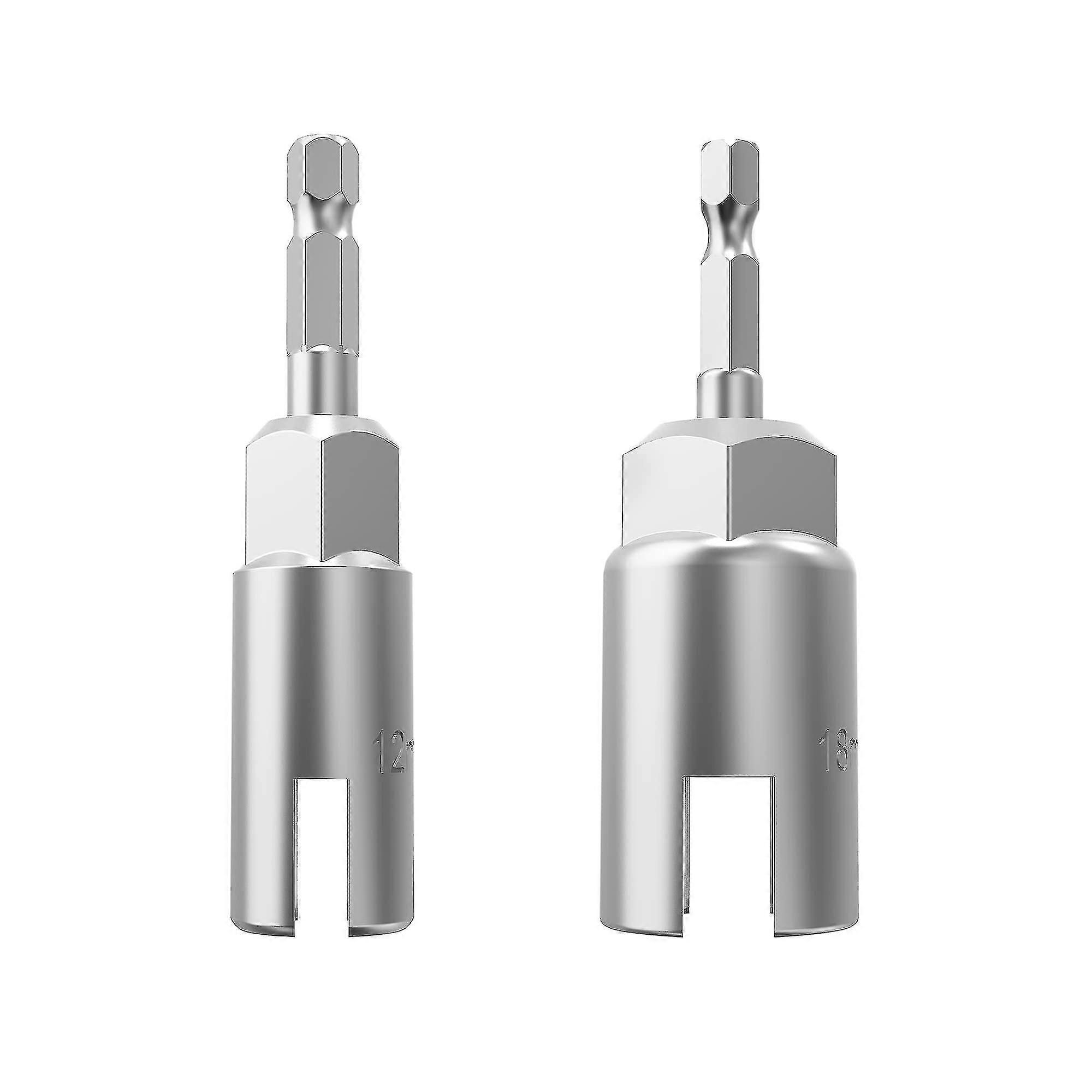 2 Pack 1/4" Hex Shank Nut Drivers, Wing Nuts, Socket Wrenches, Panel Nut Bits, Screws, Grommets, C-hooks (2 Pack, 2 Sizes (12mm, 18mm))