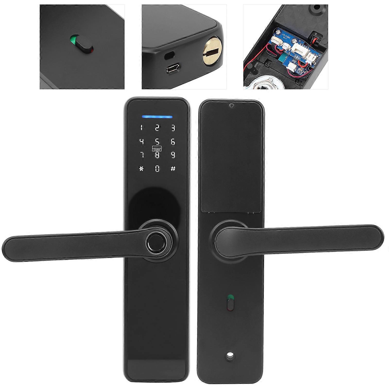 Smart Wifi Electronic Door Lock Fingerprint Password IC Card Mechanical Keys Unlock for Tuya no battery