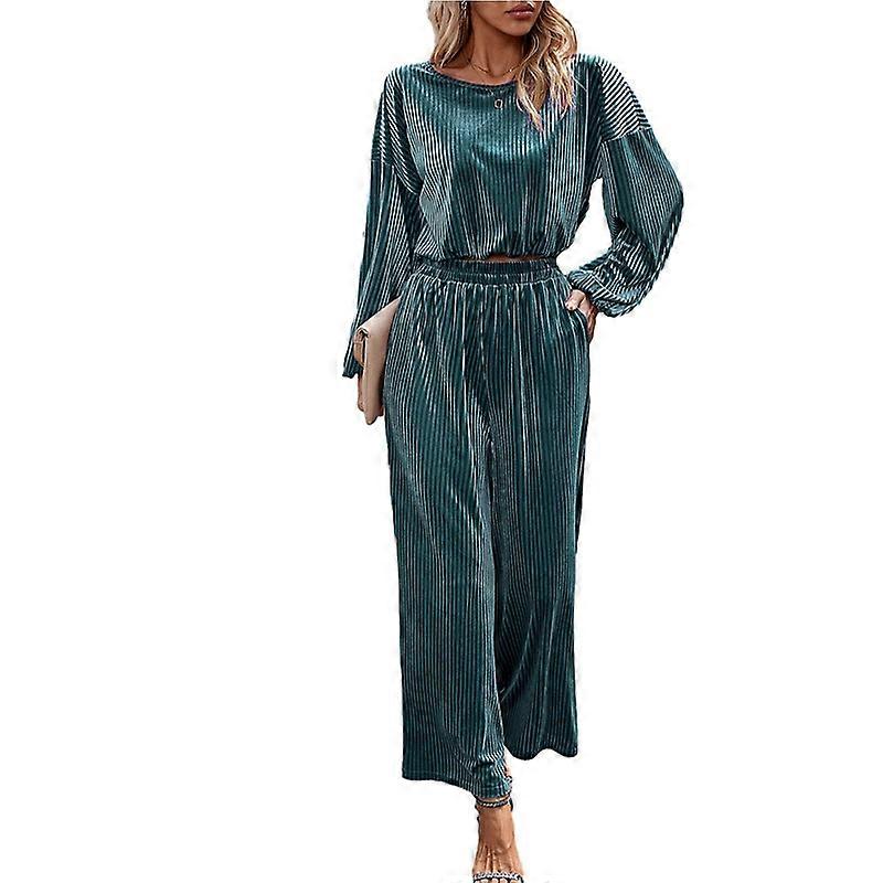Women Velour Sweatsuits 2 Piece Tracksuit Sets with Pockets Leisure Jogger Outfits