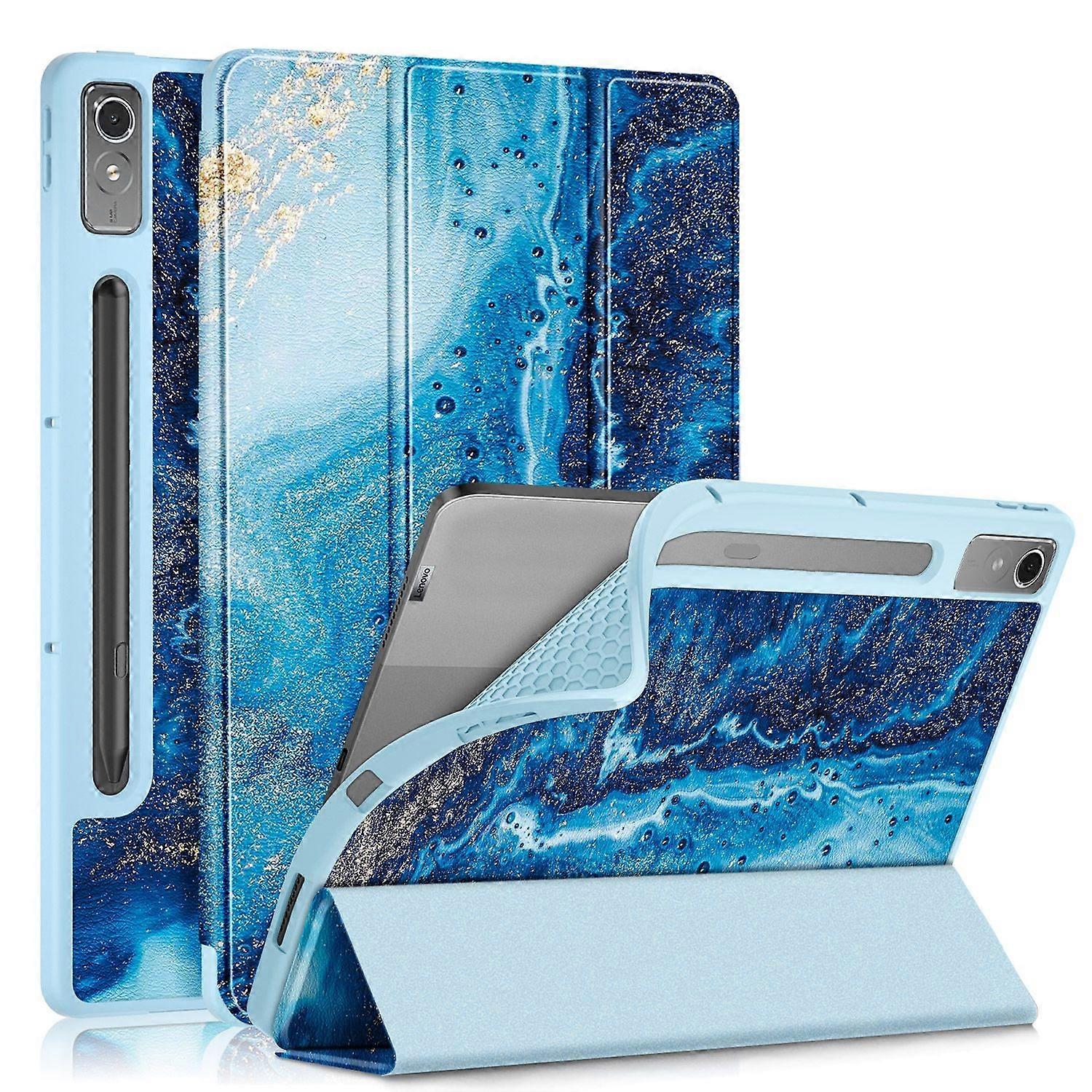 3-folding Smart Leather Case For Lenovo Tab P12 12.7 2023