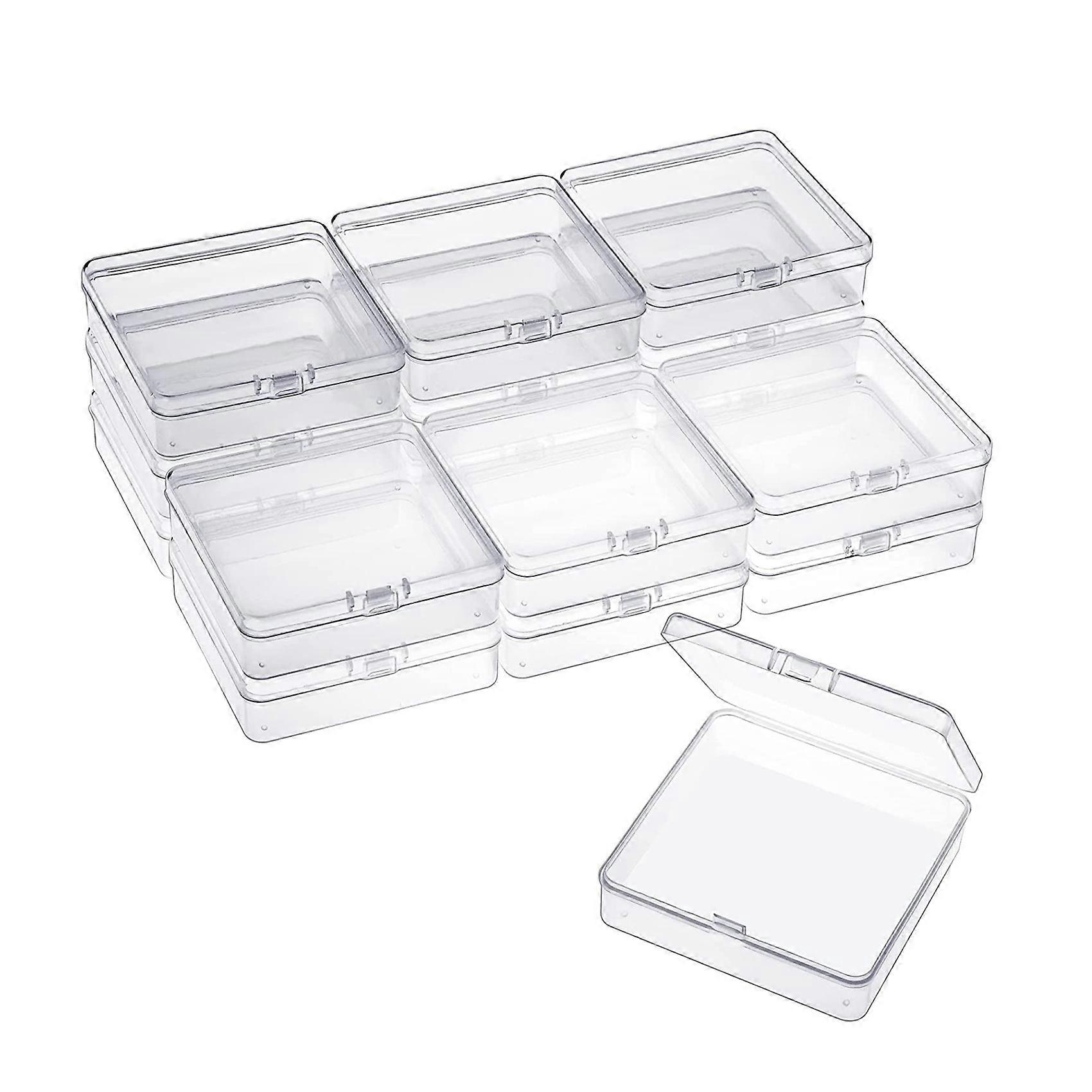 16 Pack Small Containers Clear Plastic Boxes Beads Storage Organizers with Hinged for Small Items