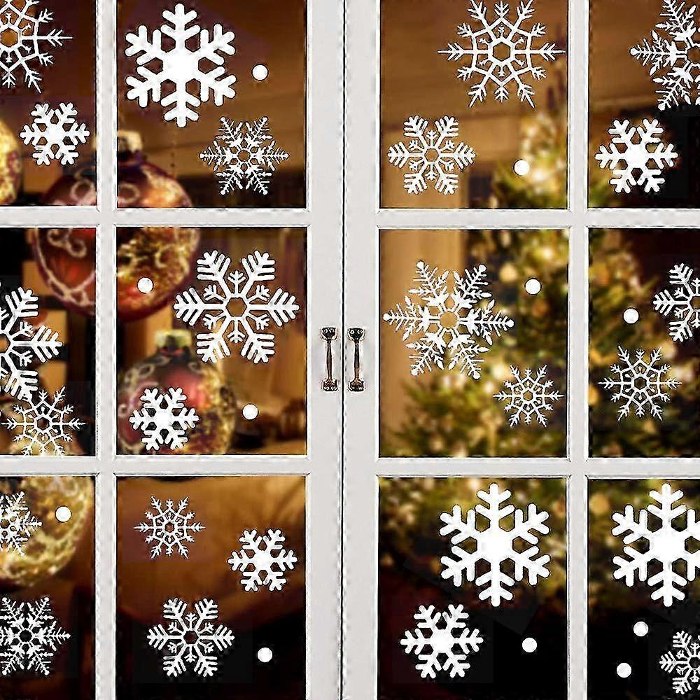 Snowflake window pictures, 96 reusable self-adhesive static PVC stickers window stickers Christmas window decoration snowflake window picture Christma