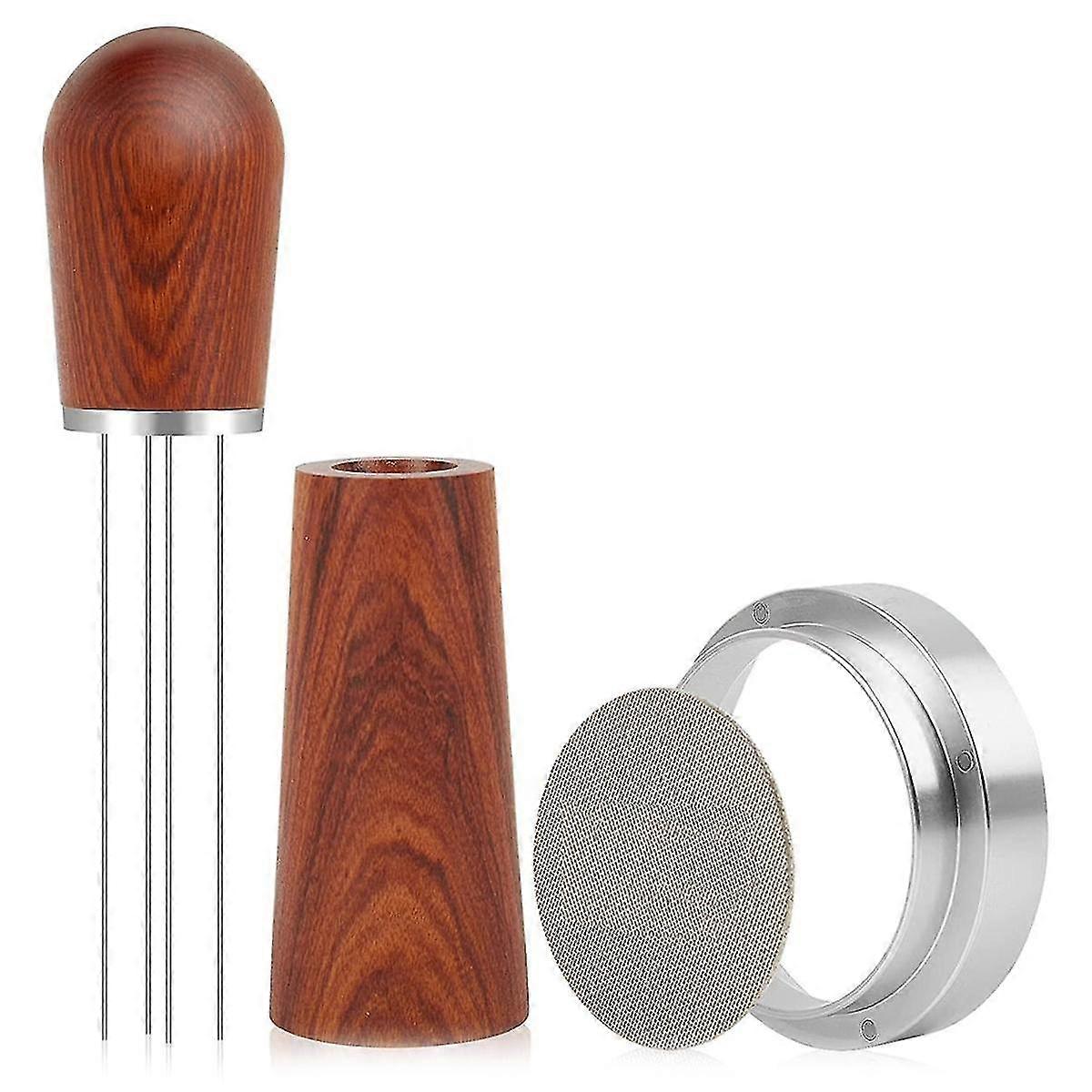 51mm Espresso Wdt Tool, Dosing Funnel And Screen Set, Espresso Accessories Kit Barista Set, Coffee