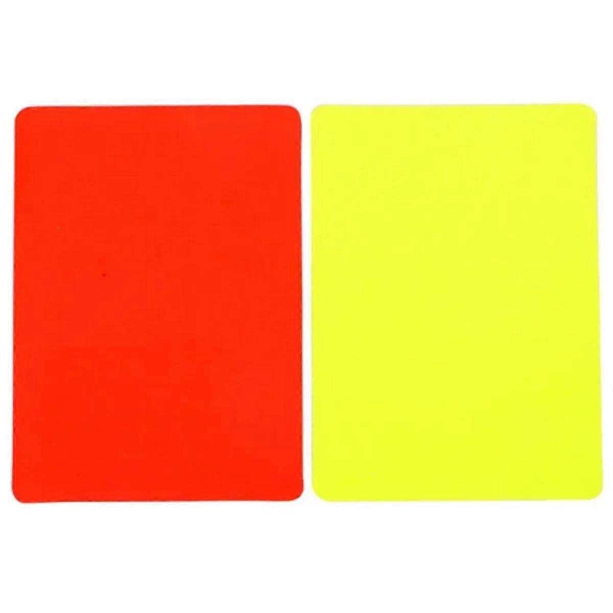 Red and Yellow Cards Set for Referee in Football Match. Soccer Referee Equipment. Red and Yellow Warning Cards
