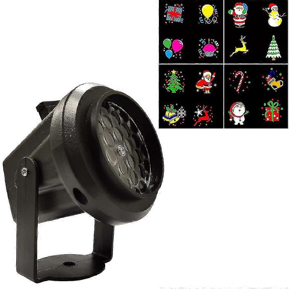 Led fargerik projeksjonslampe snøfnuggmønsterprojeksjon lysprojektor