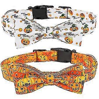 2個ハロウィーンの犬と猫の首輪と弓調節可能な互換性と互換性のあるハロウィーンの犬が良い