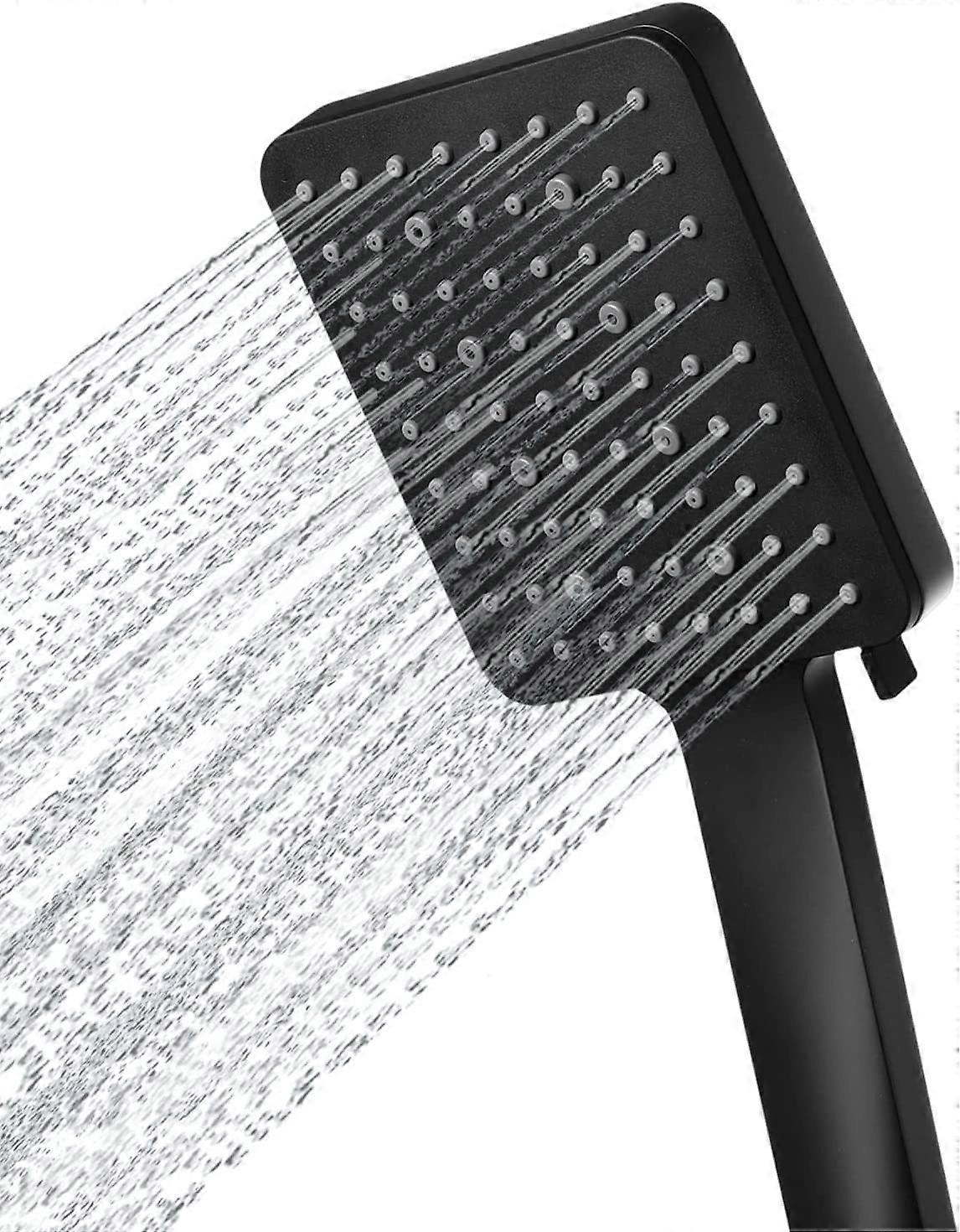 Dww Shower Head, Large Square Shower Head with One-Hand Control, High-Pressure Shower Head with 6 Shower Modes