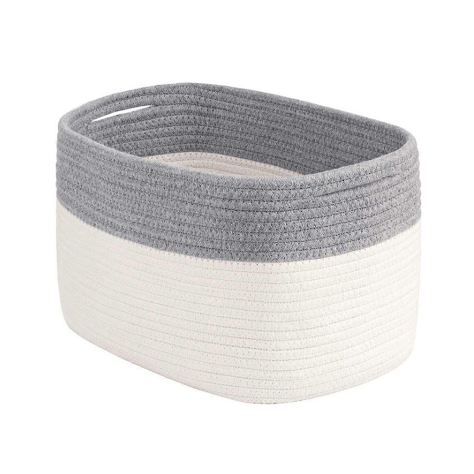Cotton Rope Woven Baskets Storage Foldable Laundry Basket Nursery BinOpens in a new window or tab