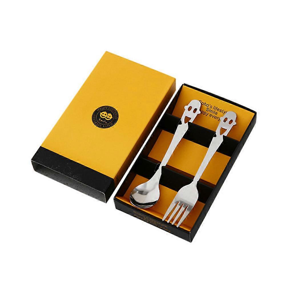 2pcs Cutlery Set Tableware Tableware Spoon Fork Stainless Steel