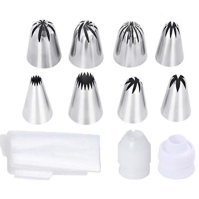 Cake Nozzles Tool Set 20 Pcs L and XL Cake Decorators Stainless Steel Piping Nozzles Converter for Baking