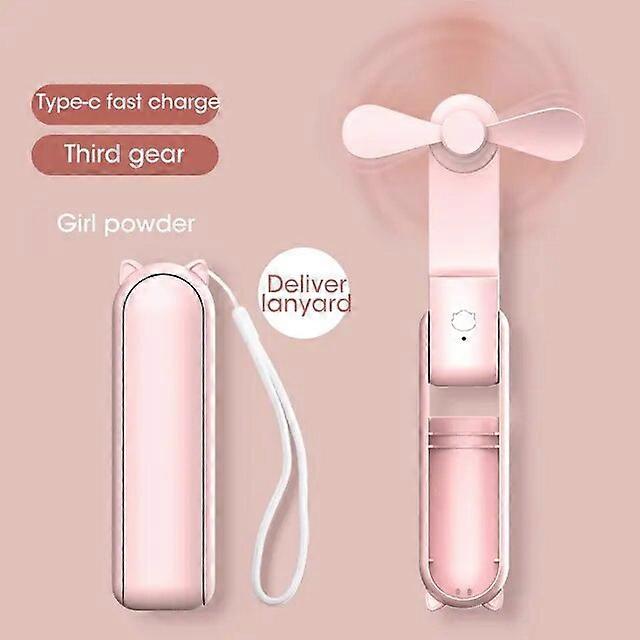 Powered Hand Fans Folding Mini Electric Fan USB Charging Fan Cooling Handheld Fan 3 Speed Powerful Outdoor Travel Portable Small Fan Power Bank