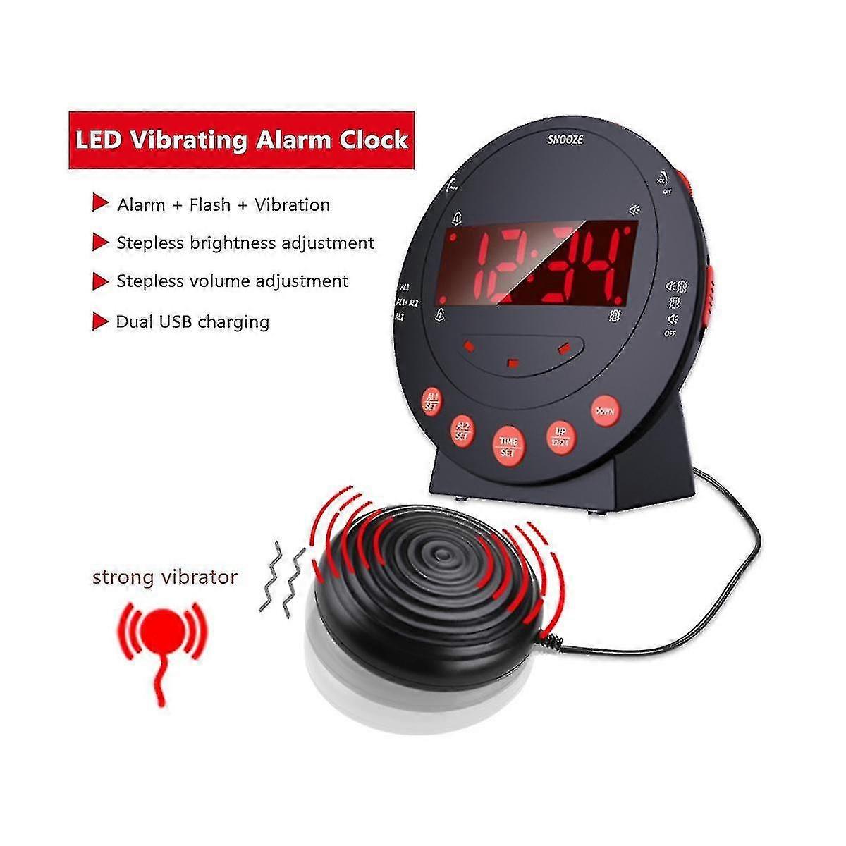 Led Flashing Light Clock Stepless Volume Adjustment Electronic Alarm Clock Digital Desk Powerful Vi