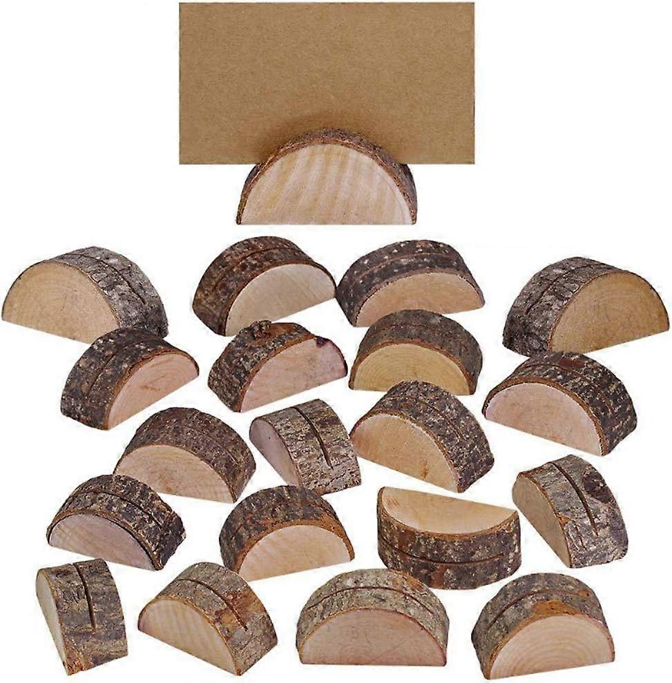 2025新しい30個の素朴な木製の場所カードホルダーパーティー結婚式のテーブル番号カードホルダースタンド木製バー