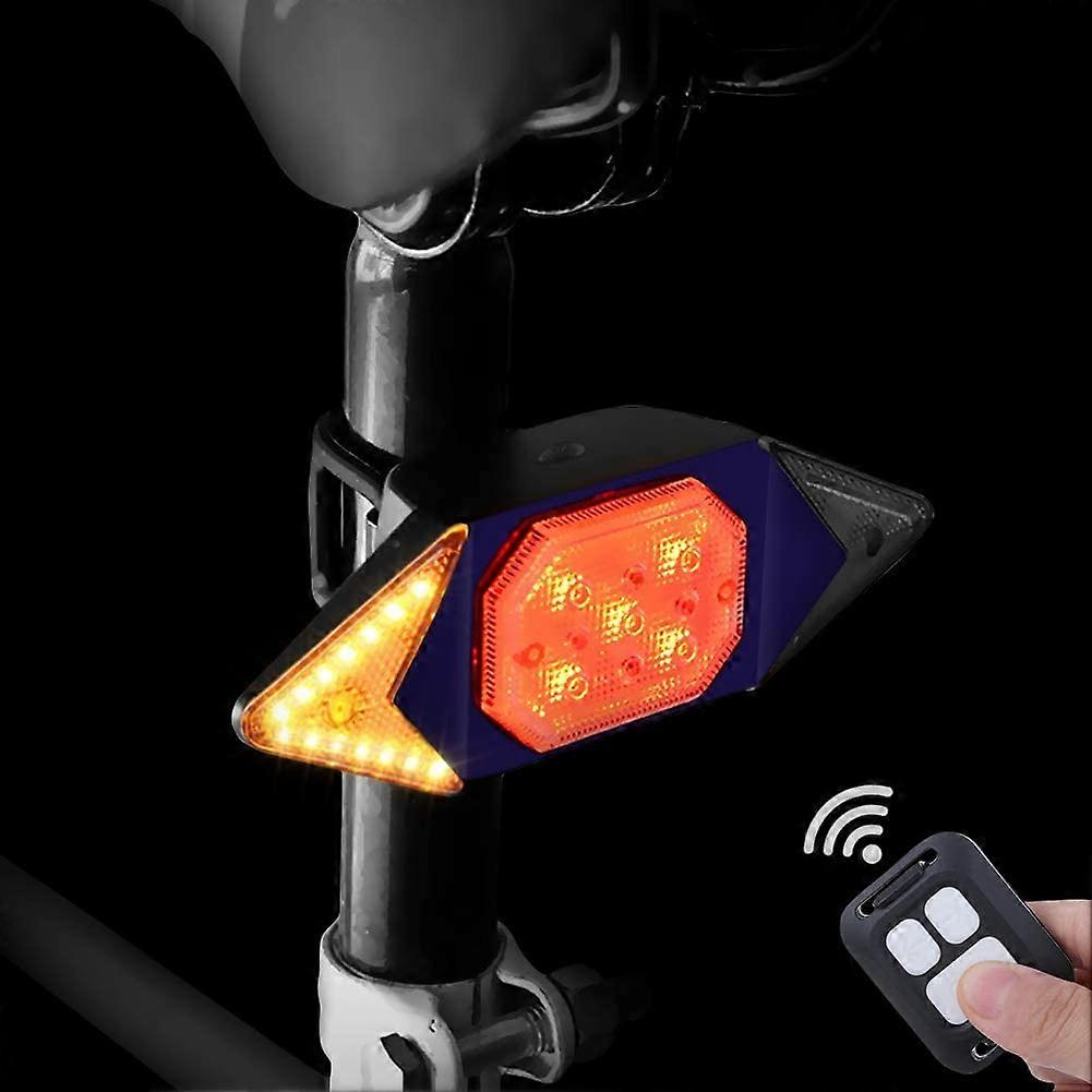 Wireless Remote Control Bicycle Turn Signal Light,Rear Light, 5 Lighting Modes Strobe Light