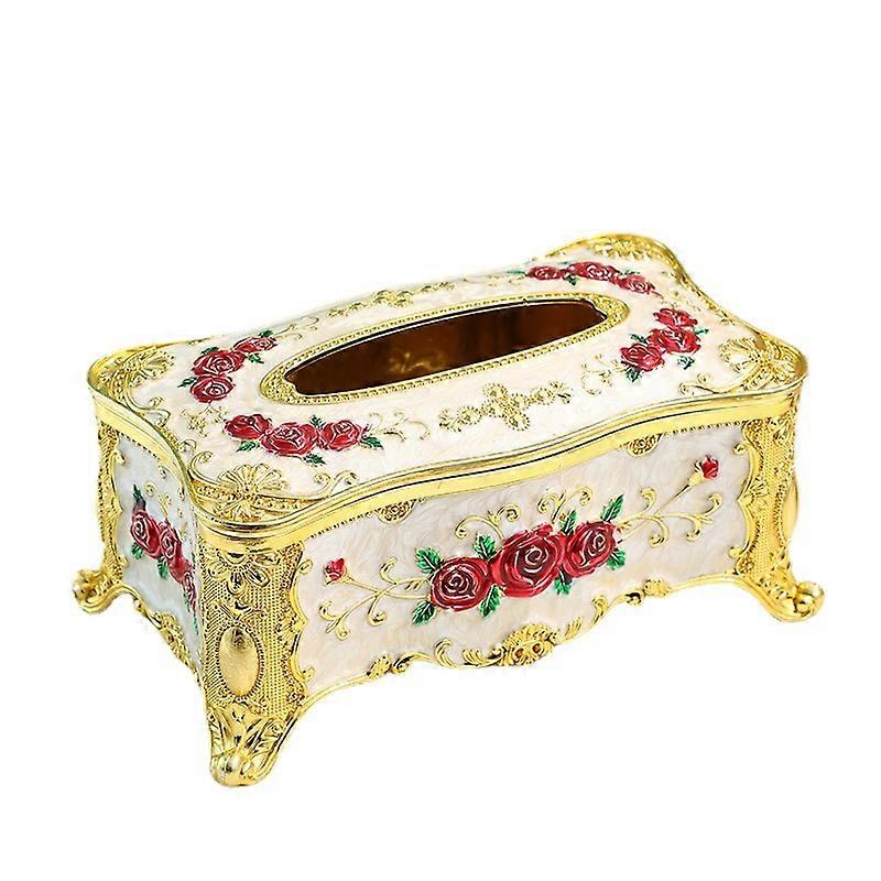 Rectangular Tissue Box Holder For Car Kitchen Table Bar Bedroom Towel Box Cover Rose