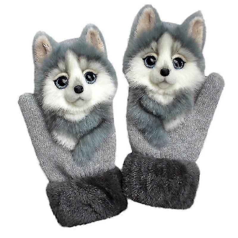 Kinder Cartoon Tier Plüsch Handschuhe Erwachsene Winter Warme Strickhandschuhe Hohe Qualität