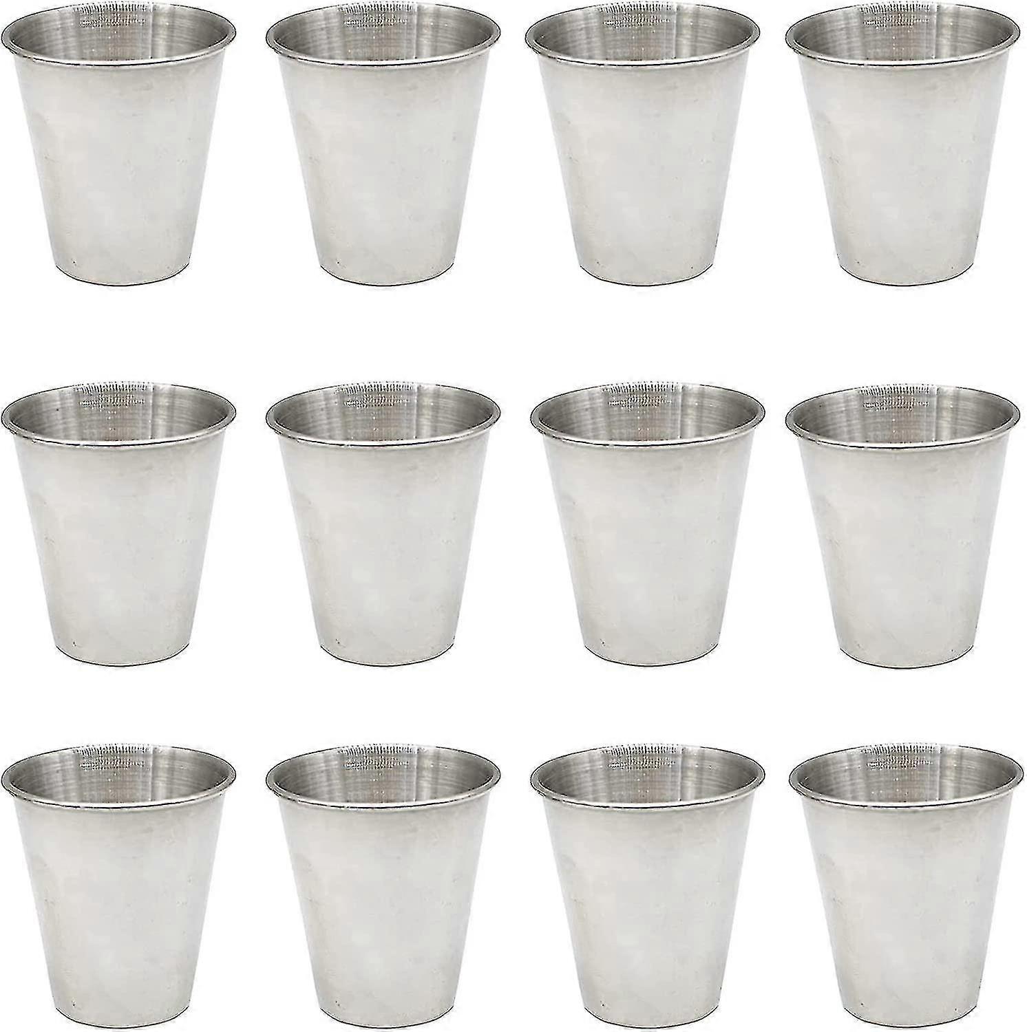 6pcs 2.4 Ounce (70ml) Stainless Steel Shot Drinking Cups For Drinking Beer (2.3 Ounce) (yu-b)