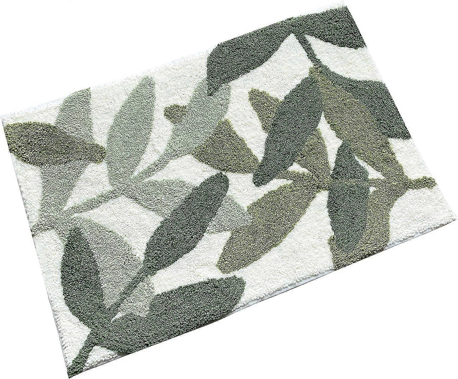 Foglie verdi Tappeto da bagno in microfibra ad alto assorbimento d'acqua Torre con retro antiscivolo all'interno dello zerbino d'ingresso Zerbino per interni a pavimento