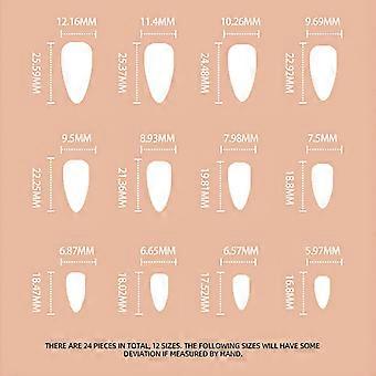 24 Stück Kurze Fake Nails – Rosa-weiß Verlauf, Quadratisch, Mit Strass & Kleber
