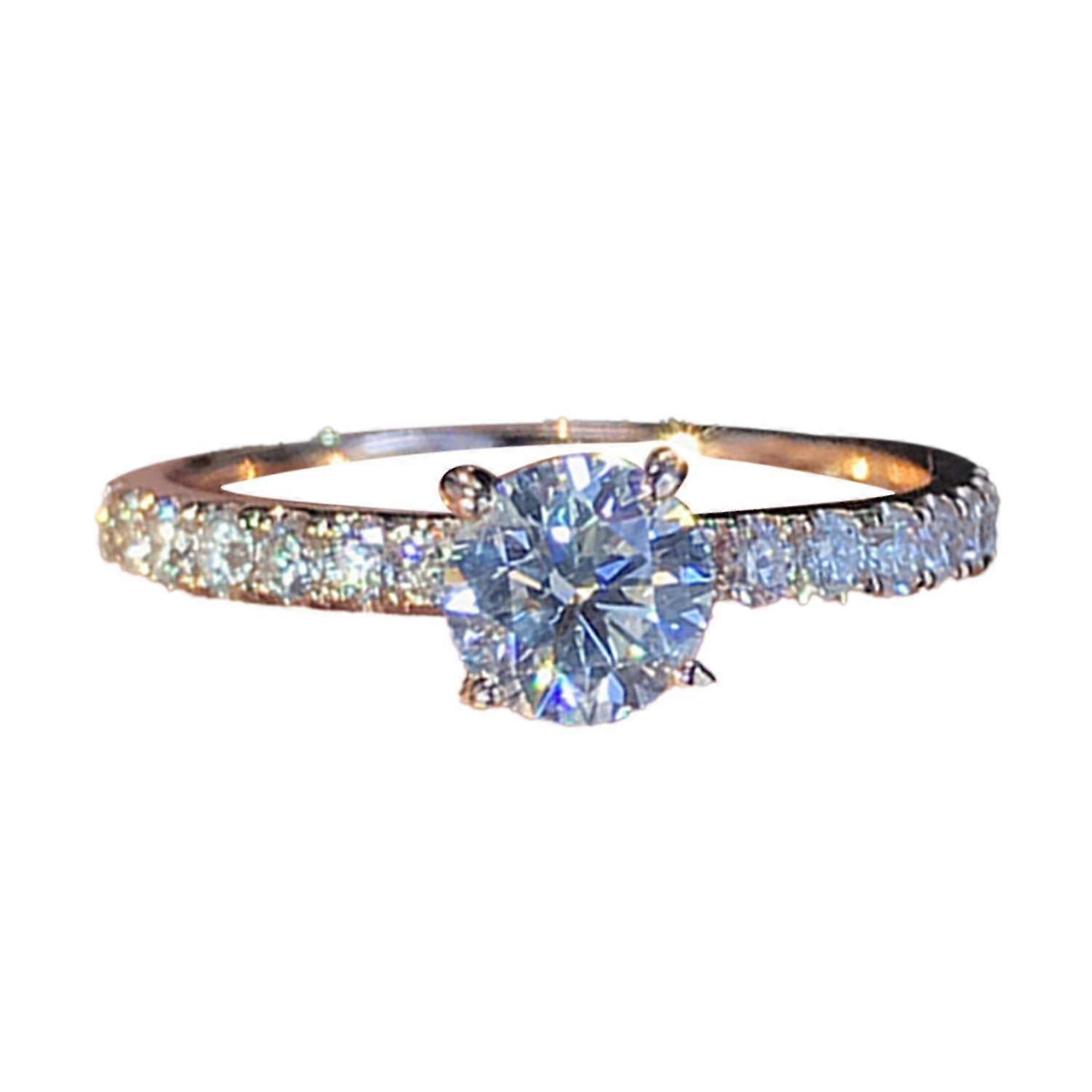 Merryso Lady Finger Ring Exquisite Shiny Rhinestone Classic Wedding Knuckle Ring for Bride