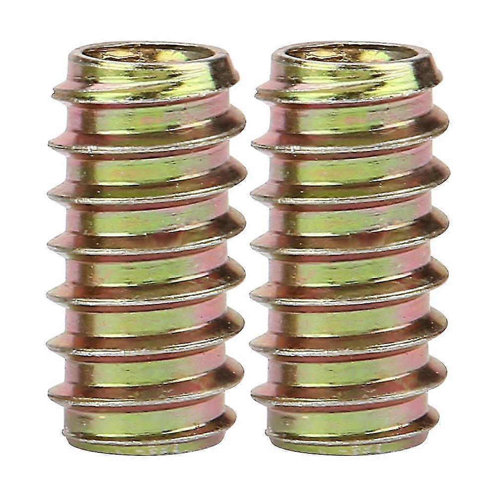 M8*30 50PCS Iron Furniture Assortment Threaded Insert Nut - Inner and Outer Teeth Straight Nuts