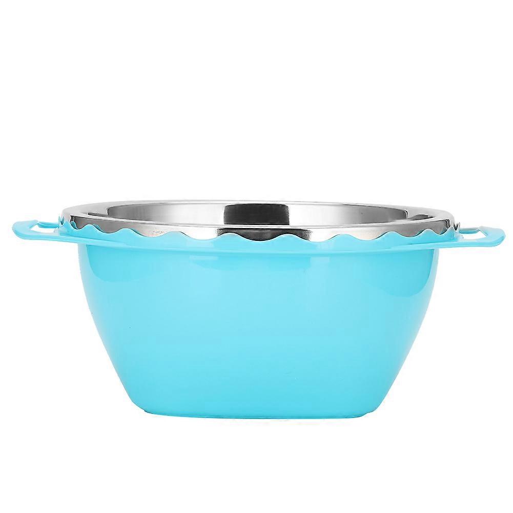 Home Kitchen Double-layer Drain Basket Rice Fruit Filter Washing Cleaning BasinBlue