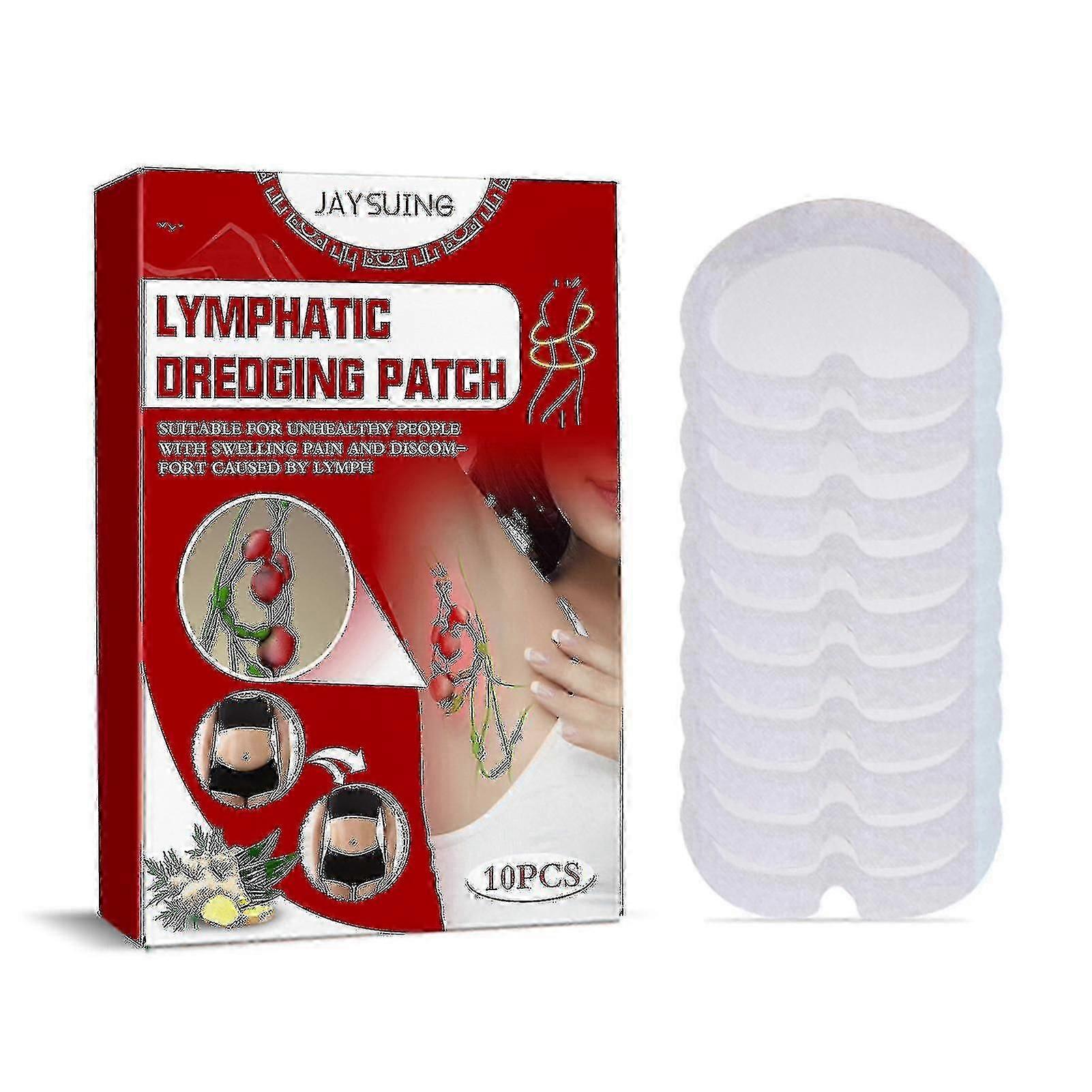 Jaysuing 10pcs Underarm Neck Lymphatic Dredging Patches Herbal Extraction Expel Toxin Relieve Swelling Sculpt Body