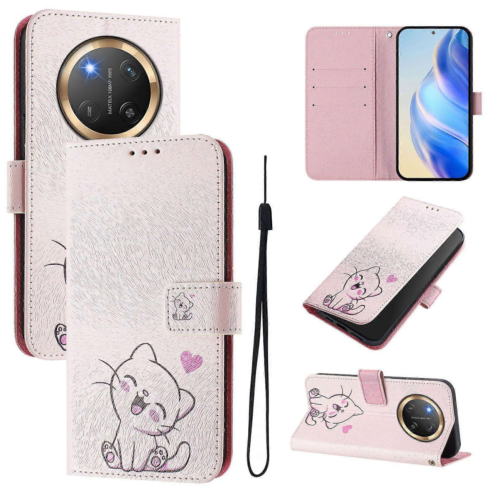 For Honor Magic7 Lite 5G Case Pattern Printing Wallet Phone Cover with Strap