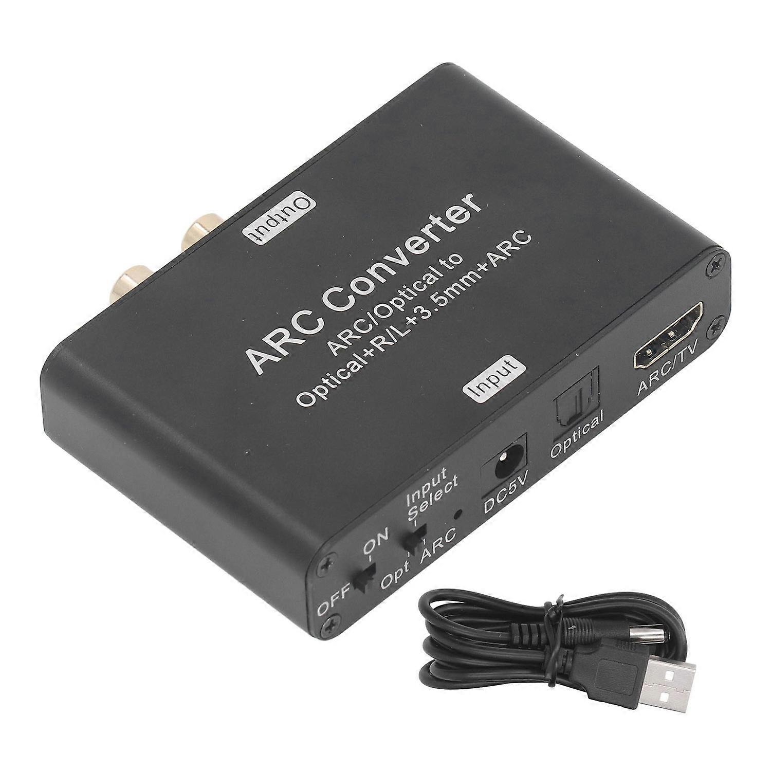 Digital to Analog Audio Converter 192KHZ Optical to RCA 3.5mm Stereo Audio Adapter for Amplifier Spe