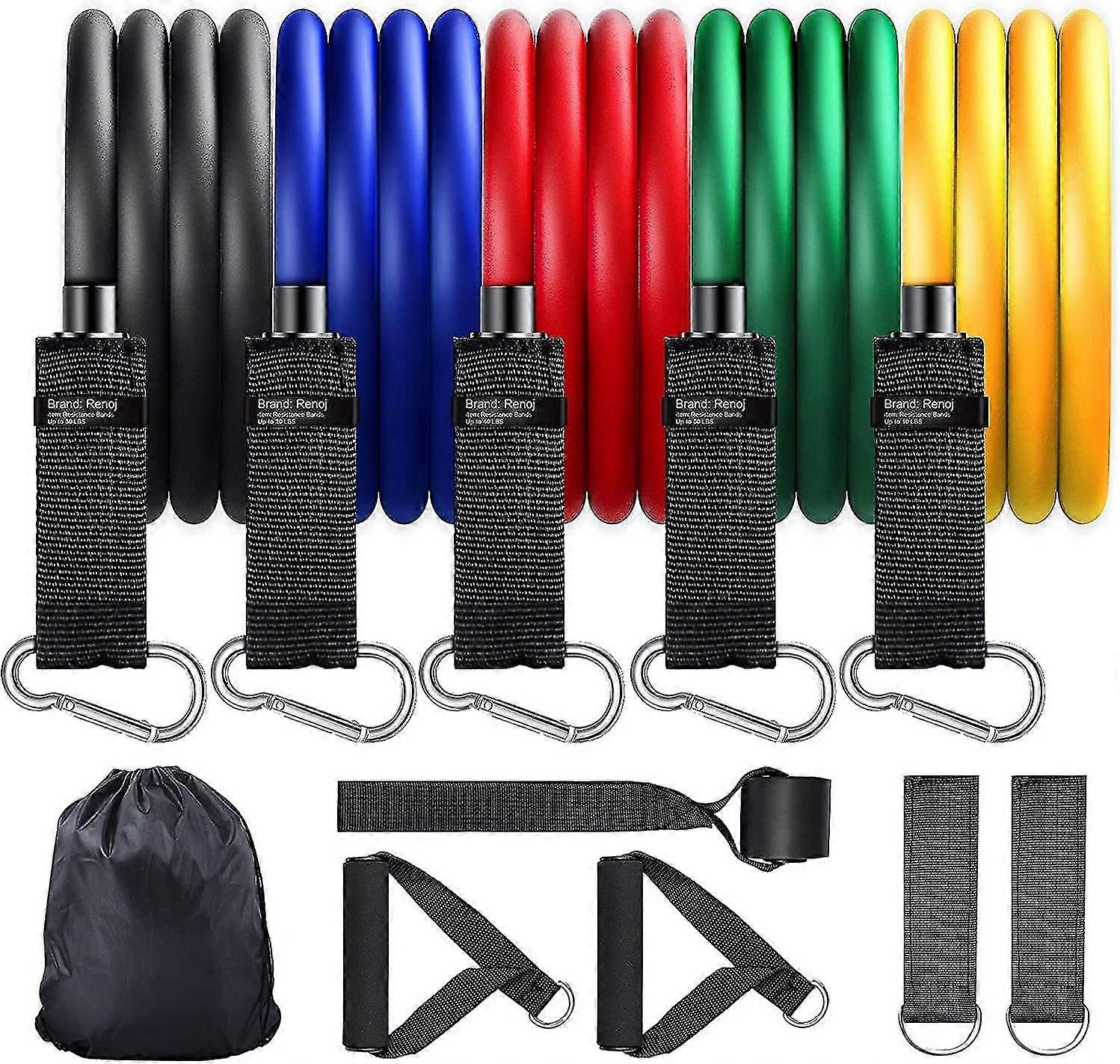 Exercise Bands Resistance Bands Set With Bigger Handles And Bag, Upgraded Workout Bands With More Resistance For Women And Men